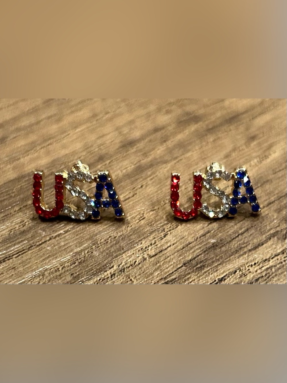USA Crystal Stud Earrings